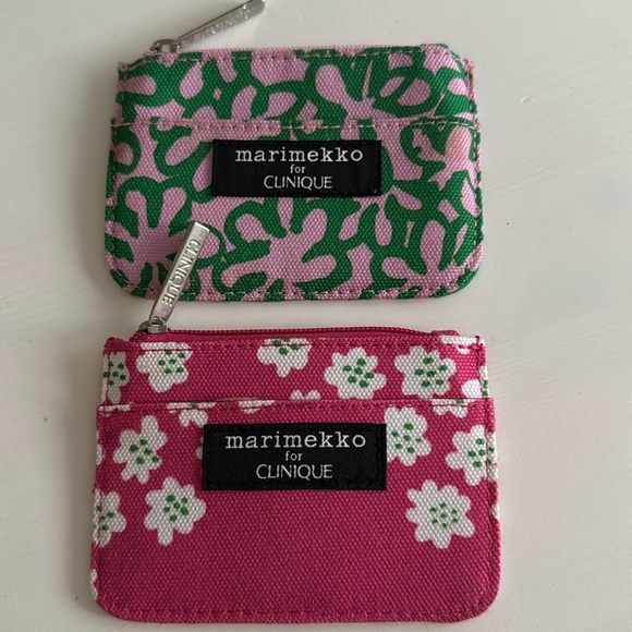 Marimekko for Clinique Pink and Green Floral Pouches (2) - Picture 1 of 8